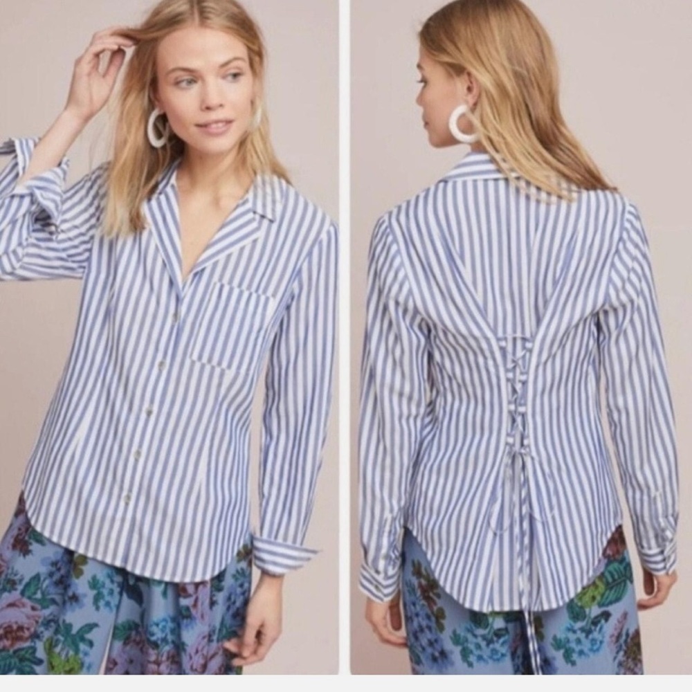 Anthropologie Pilcro and the letterpress women’s striped shirt size 00